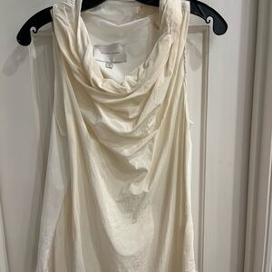 Cream Draped Sleeveless Top